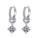 Moissanite 925 Sterling Silver Diamond Drop Earrings For Women Wedding Party BandsCo Straps