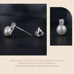 Moissanite 925 Sterling Silver Freshwater Pearl Stud Earrings VVS1 Lab Diamond BandsCo Straps