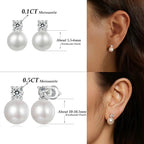 Moissanite 925 Sterling Silver Freshwater Pearl Stud Earrings VVS1 Lab Diamond BandsCo Straps