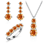Moissanite 925 Sterling Silver Jewelry Set - Ring Earring Pendant Gift BandsCo Straps