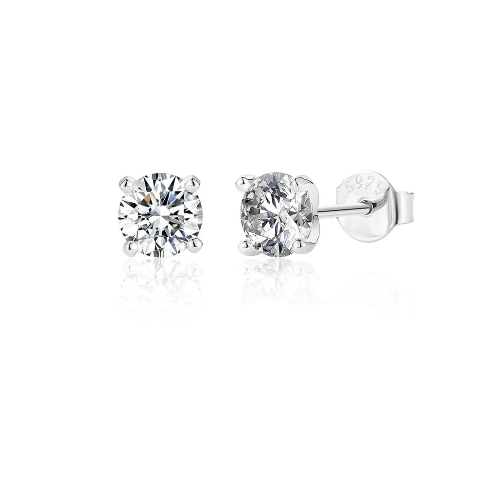Moissanite 0.5-1.2 Ct D Color Stud Earrings 925 Sterling Silver For Women BandsCo Straps