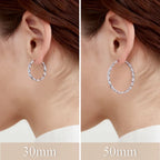 Moissanite 925 Sterling Silver Twisted Infinity Hoop Stud Earrings For Women BandsCo Straps