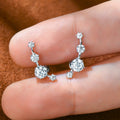 Moissanite Stud Climber Earrings 925 Sterling Silver Round For Women Gift Box BandsCo Straps