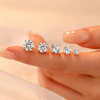 Moissanite Stud Earrings 0.1-3CT S925 Sterling Silver Platinum Plated Bride BandsCo Straps