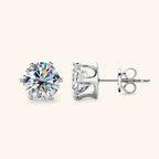 Moissanite Stud Earrings 0.2-6 Carat D-E Color 925 Sterling Silver BandsCo Straps