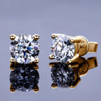 Moissanite Stud Earrings 0.3-2ct Round Certified 925 Sterling Silver Wedding BandsCo Straps
