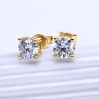 Moissanite Stud Earrings 0.3-2ct Round Certified 925 Sterling Silver Wedding BandsCo Straps