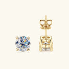 Moissanite Stud Earrings 0.3-2ct Round Certified 925 Sterling Silver Wedding BandsCo Straps