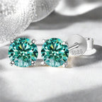 Moissanite Stud Earrings 0.3-3ct Certified S925 Sterling Silver Cyan Colorfast BandsCo Straps