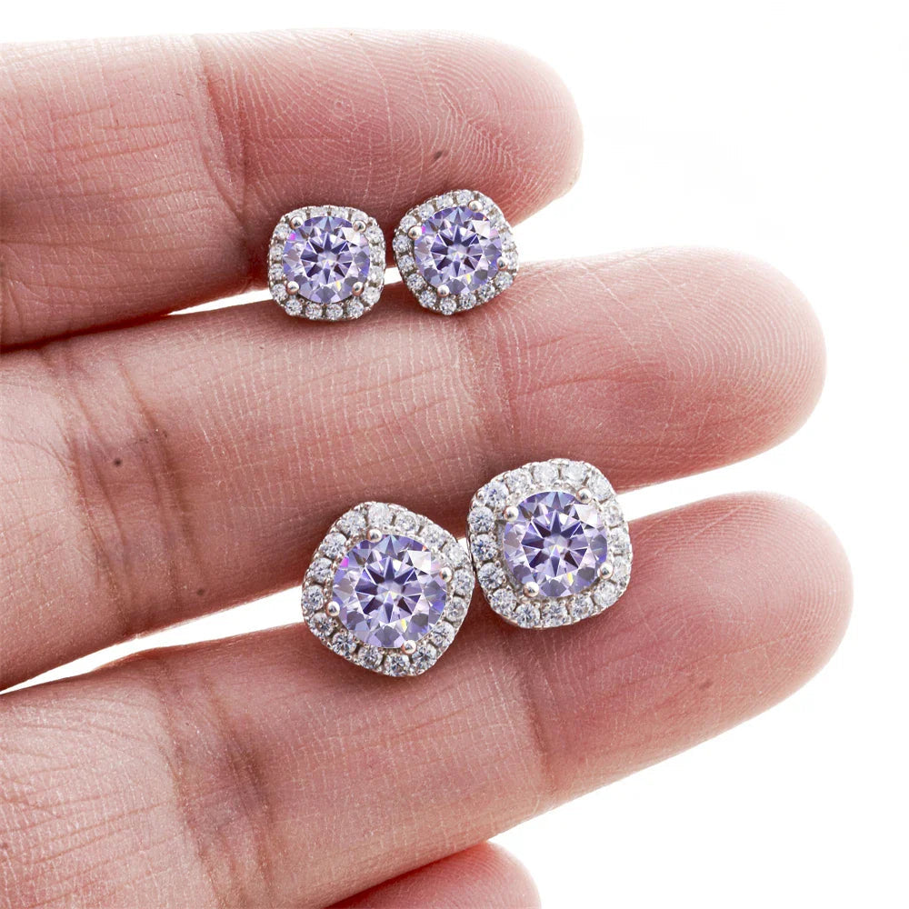 Moissanite Stud Earrings 0.5-1.0CT Multi 925 Sterling Silver 18K Plated Gift BandsCo Straps