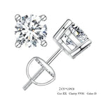 Moissanite Stud Earrings 0.5-1ct Screw Back D VVS1 Lab Created White Gold BandsCo Straps