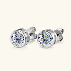 Moissanite Stud Earrings 0.5-2ct Certified NGTC 18K Yellow Gold Plt 925 Silver BandsCo Straps