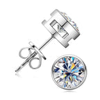 Moissanite Stud Earrings 0.5-2ct Certified NGTC 18K Yellow Gold Plt 925 Silver BandsCo Straps