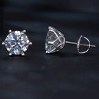 Moissanite Stud Earrings 0.5-2CT Screw Back S925 Sterling Silver 18K Plated BandsCo Straps