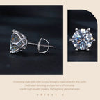 Moissanite Stud Earrings 0.5-2CT Screw Back S925 Sterling Silver 18K Plated BandsCo Straps