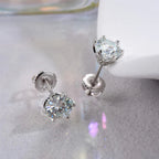 Moissanite Stud Earrings 0.5-2CT Screw Back S925 Sterling Silver 18K Plated BandsCo Straps