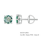 Moissanite Stud Earrings 2CT VVS1 925 Sterling Silver Screw Back Classic BandsCo Straps