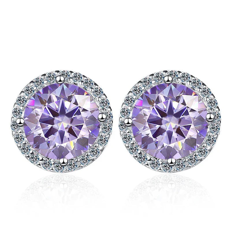 Moissanite Stud Earrings 0.8ct D Color 925 Sterling Silver 18K White Gold BandsCo Straps