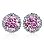 Moissanite Stud Earrings 0.8ct D Color 925 Sterling Silver 18K White Gold BandsCo Straps