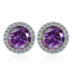 Moissanite Stud Earrings 0.8ct D Color 925 Sterling Silver 18K White Gold BandsCo Straps