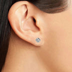 Moissanite Stud Earrings 0.3-2ct Round Certified 925 Sterling Silver Wedding BandsCo Straps