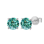 Moissanite Stud Earrings 0.3-3ct Certified S925 Sterling Silver Cyan Colorfast BandsCo Straps