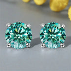 Moissanite Stud Earrings 0.3-3ct Certified S925 Sterling Silver Cyan Colorfast BandsCo Straps