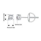 Moissanite Stud Earrings 0.5-1ct Screw Back D VVS1 Lab Created White Gold BandsCo Straps