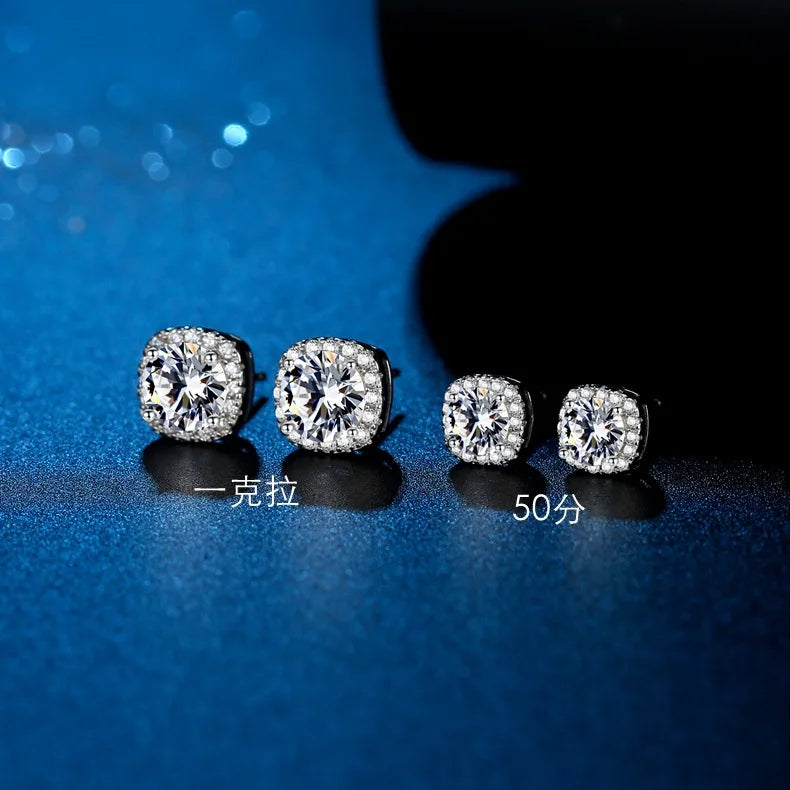 Moissanite Stud Earrings 0.5-1.0CT Multi 925 Sterling Silver 18K Plated Gift BandsCo Straps