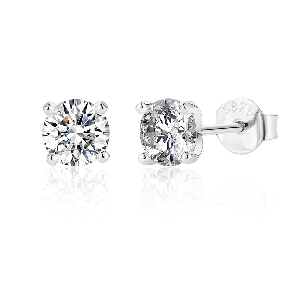 Moissanite 0.5-1.2 Ct D Color Stud Earrings 925 Sterling Silver For Women BandsCo Straps
