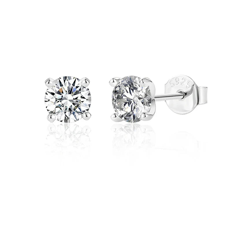 Moissanite 0.5-1.2 Ct D Color Stud Earrings 925 Sterling Silver For Women BandsCo Straps