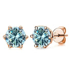 Moissanite Stud Earrings 0.5/1/2 CT Rose Gold Plated Sterling Silver 925 BandsCo Straps