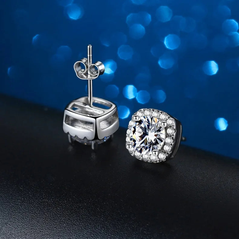 Moissanite Stud Earrings 0.5-1.0CT Multi 925 Sterling Silver 18K Plated Gift BandsCo Straps