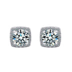 Moissanite Stud Earrings 0.5-1.0CT Multi 925 Sterling Silver 18K Plated Gift BandsCo Straps
