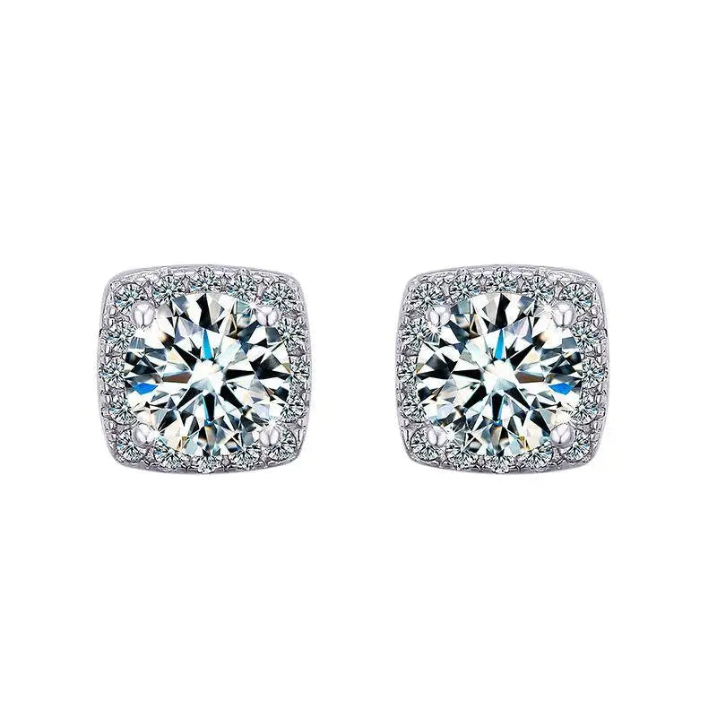 Moissanite Stud Earrings 0.5-1.0CT Multi 925 Sterling Silver 18K Plated Gift BandsCo Straps