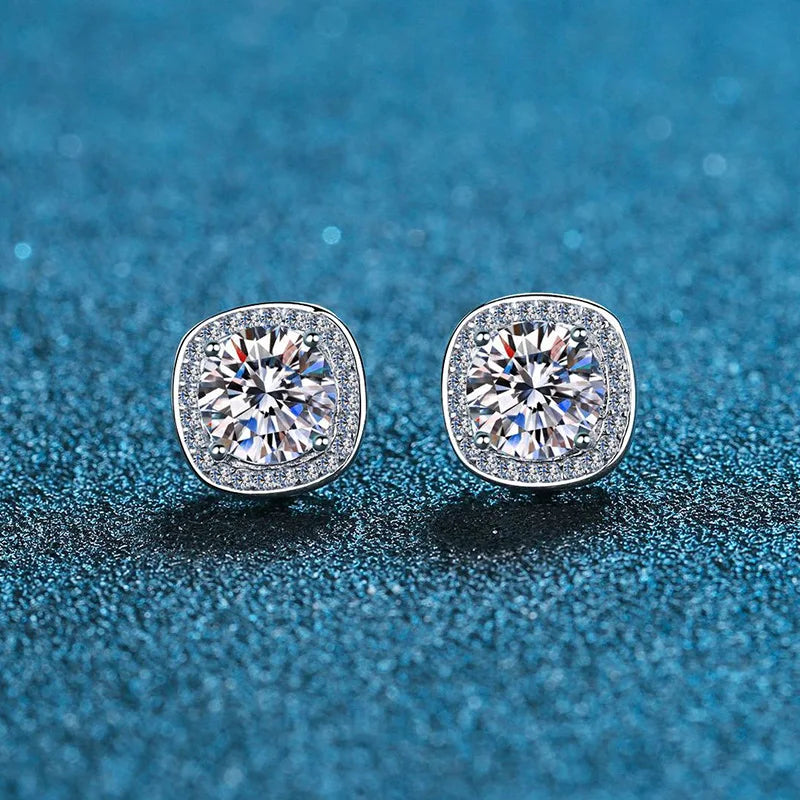 Moissanite Stud Earrings 0.5-1.0CT Multi 925 Sterling Silver 18K Plated Gift BandsCo Straps