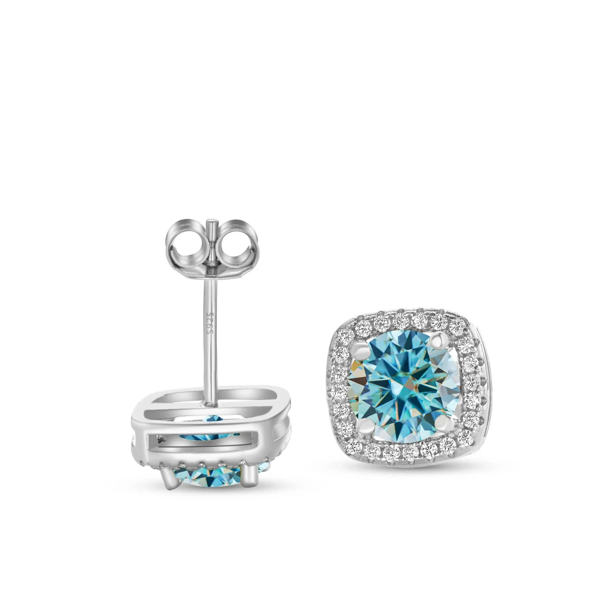 Moissanite Stud Earrings 0.5-1.0CT Multi 925 Sterling Silver 18K Plated Gift BandsCo Straps
