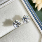 Moissanite Stud Earrings 0.5-2CT S925 Sterling Silver 18K 6-Prong Screw Backs BandsCo Straps