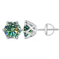 Moissanite Stud Earrings 0.5-2CT Screw Back S925 Sterling Silver 18K Plated BandsCo Straps