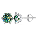 Moissanite Stud Earrings 0.5-2CT Screw Back S925 Sterling Silver 18K Plated BandsCo Straps