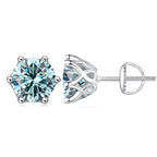 Moissanite Stud Earrings 0.5-2CT Screw Back S925 Sterling Silver 18K Plated BandsCo Straps
