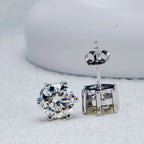 Moissanite Stud Earrings 0.5-3ct D Color GIA Certified 925 Silver Gold Plated BandsCo Straps