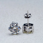Moissanite Stud Earrings 0.5-3ct D Color GIA Certified 925 Silver Gold Plated BandsCo Straps