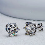 Moissanite Stud Earrings 0.5-3ct D Color GIA Certified 925 Silver Gold Plated BandsCo Straps