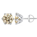 Moissanite Stud Earrings 0.5-2CT Screw Back S925 Sterling Silver 18K Plated BandsCo Straps