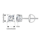 Moissanite Stud Earrings 0.5-1ct Screw Back D VVS1 Lab Created White Gold BandsCo Straps