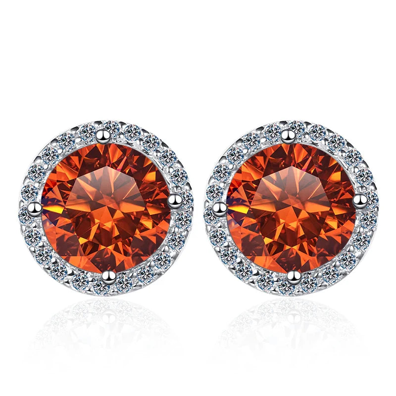 Moissanite Stud Earrings 0.8ct D Color 925 Sterling Silver 18K White Gold BandsCo Straps