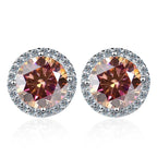 Moissanite Stud Earrings 0.8ct D Color 925 Sterling Silver 18K White Gold BandsCo Straps