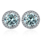 Moissanite Stud Earrings 0.8ct D Color 925 Sterling Silver 18K White Gold BandsCo Straps