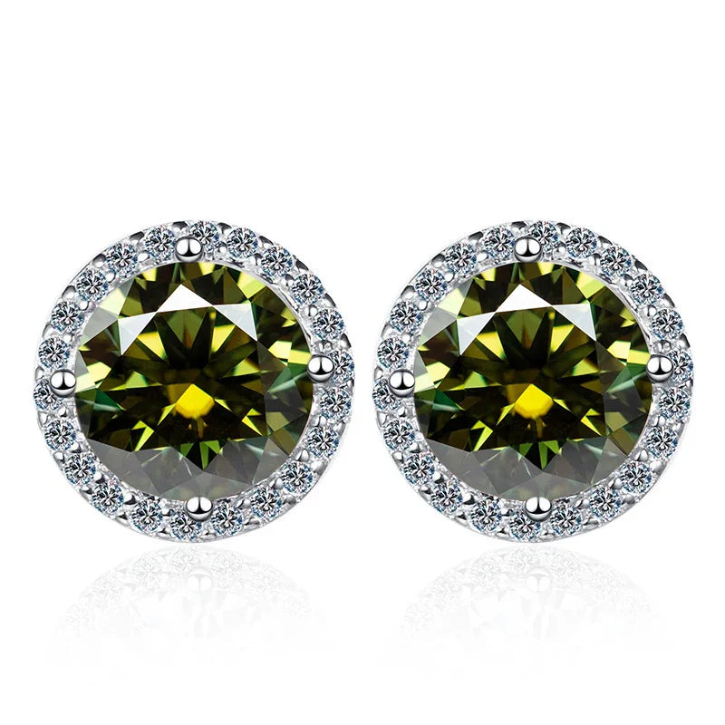 Moissanite Stud Earrings 0.8ct D Color 925 Sterling Silver 18K White Gold BandsCo Straps